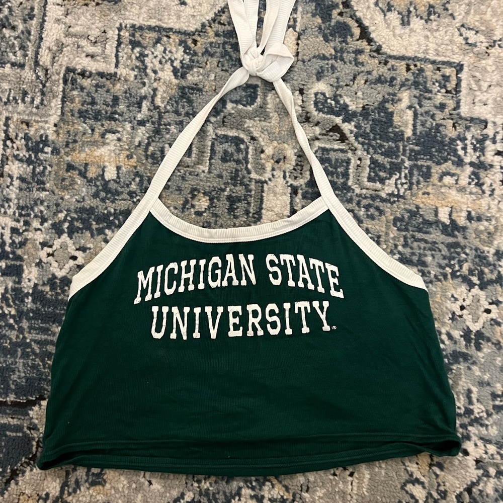 Michigan State University Green Halter Tank Top